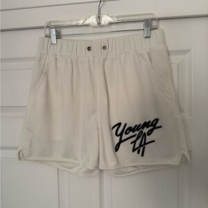 YoungLA Men’s Cream White Athletic Shorts